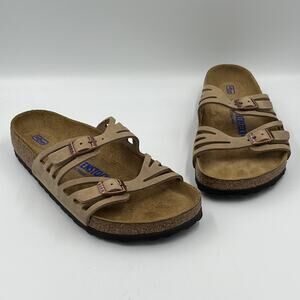 Birkenstock Women's Granada Soft Footbed Slide Sandals Tobacco sz 7 NEW